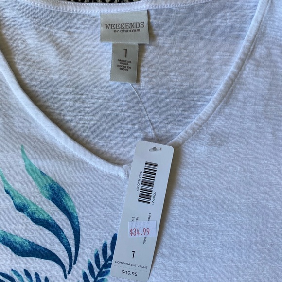 NWT Chico’s Weekends Ombre Seahorse Tee - Picture 8 of 14